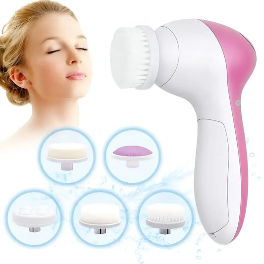 5 in 1 Facial Cleansing Brush – Electric Face Massager & Skincare Device