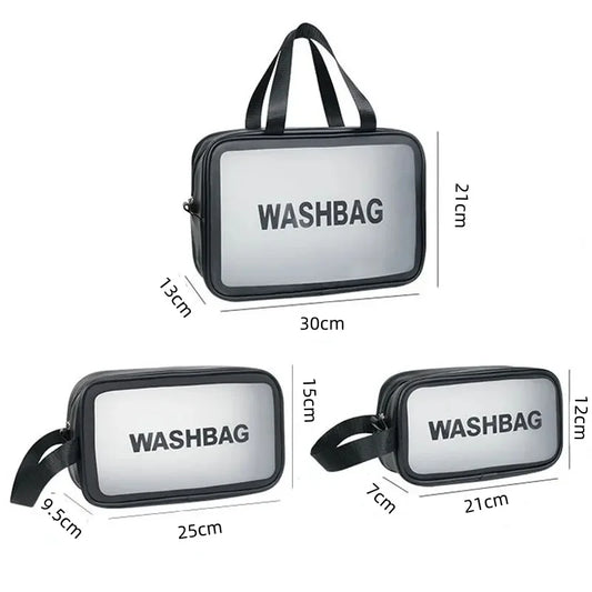 Set of 3 Transparent Waterproof Cosmetic Bags