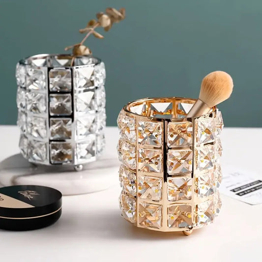 Crystal Makeup Brush Holder – European Style