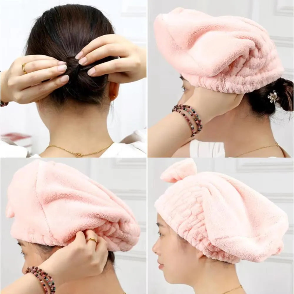 Quick Dry Hair Drying Towel Wrap – Super Absorbent Microfiber Head Wrap